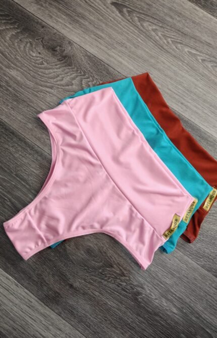 Kit 3 Calcinhas Escuras Cós Alto Lisas Define Barriga Fio Duplo